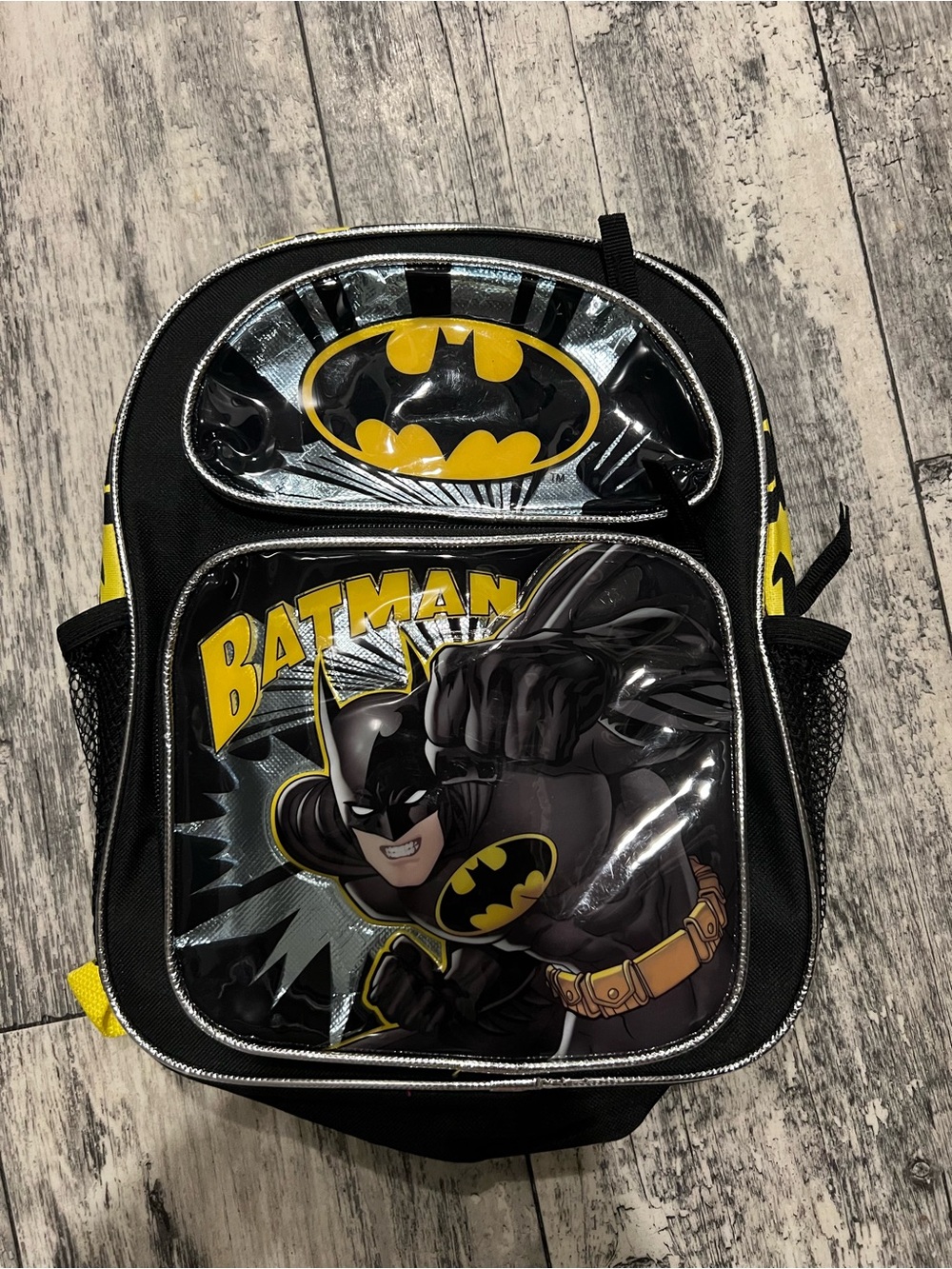 Batman Black & Yellow Kids Backpack with Graphic Logo
